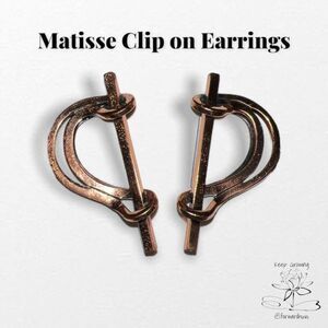 1952-1964 Vintage Matisse Brass Clip On Earrings